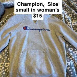 Champion Gray Crew Neck Sweater Iconic Logo